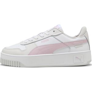 PUMA - Carina Street Sneakers - Roze/Grijs/Wit - Leer - Rubberen Zool