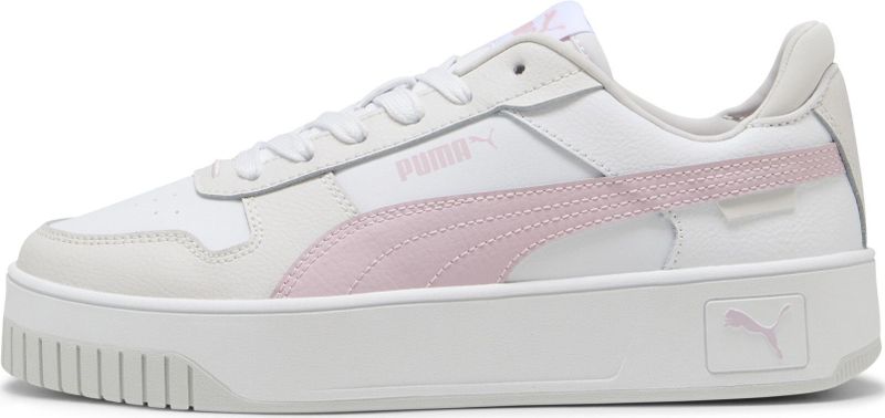 PUMA - Carina Street Sneakers - Roze/Grijs/Wit - Leer - Rubberen Zool