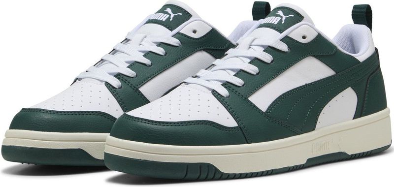PUMA - Rebound v6 Low - Sneakers - PUMA White-Dark Myrtle-Warm White - Gerecycled Materiaal