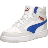 PUMA Rebound V6 Mid Jr Sneakers - PUMA White-Vivid Blue-Feather Gray