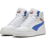 PUMA Rebound V6 Mid Jr Sneakers - PUMA White-Vivid Blue-Feather Gray