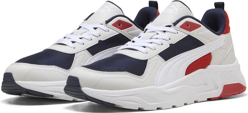 PUMA Trinity 2 Sneakers - PUMA Navy-PUMA White-Feather Gray-Red Fire