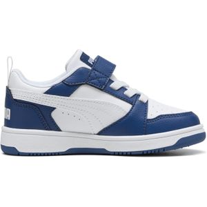 Puma Rebound V6 Lo AC+ Sneaker mit Klettverschluss Kinder 17 - PUMA white/island pink/deeva peach 32 für Kinder, blau, Gr. 32 EU / 13 Kids UK