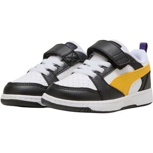 PUMA - Rebound v6 Lo - Sneakers - Zwart/Geel/Wit - Synthetisch Bovenwerk