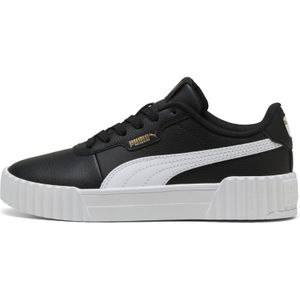 PUMA - Carina 3.0 Sneakers - Zwart/Wit/Goud - Synthetisch Bovenwerk
