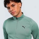 PUMA - TECH Top - Groen - Materiaalmix - Kwartrits - Lange Mouwen