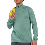 PUMA - TECH Top - Groen - Materiaalmix - Kwartrits - Lange Mouwen