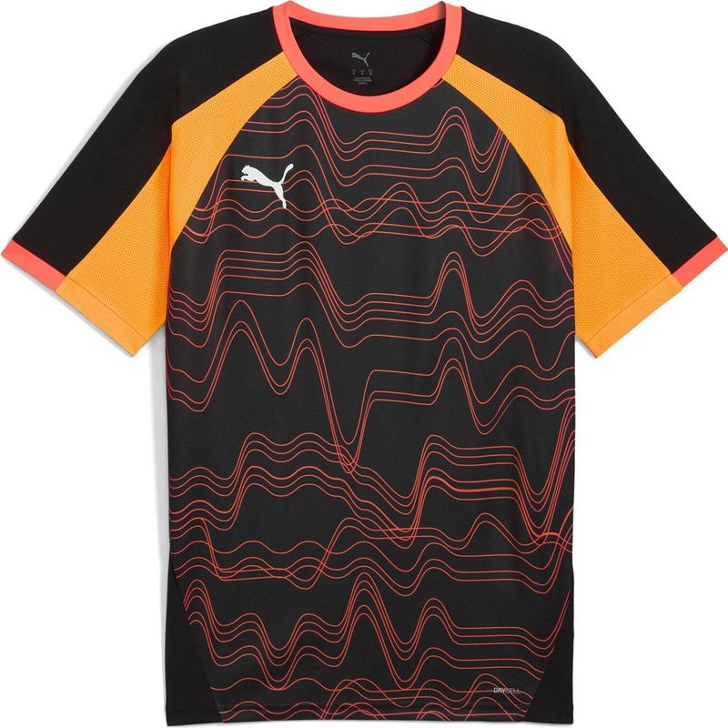 PUMA IndividualLIGA Graphic Jersey Heren Sportshirt - Black-Glowing Red