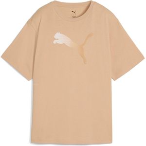 PUMA - HER Graphic Relaxed Tee - Sportshirt - Warm Beige