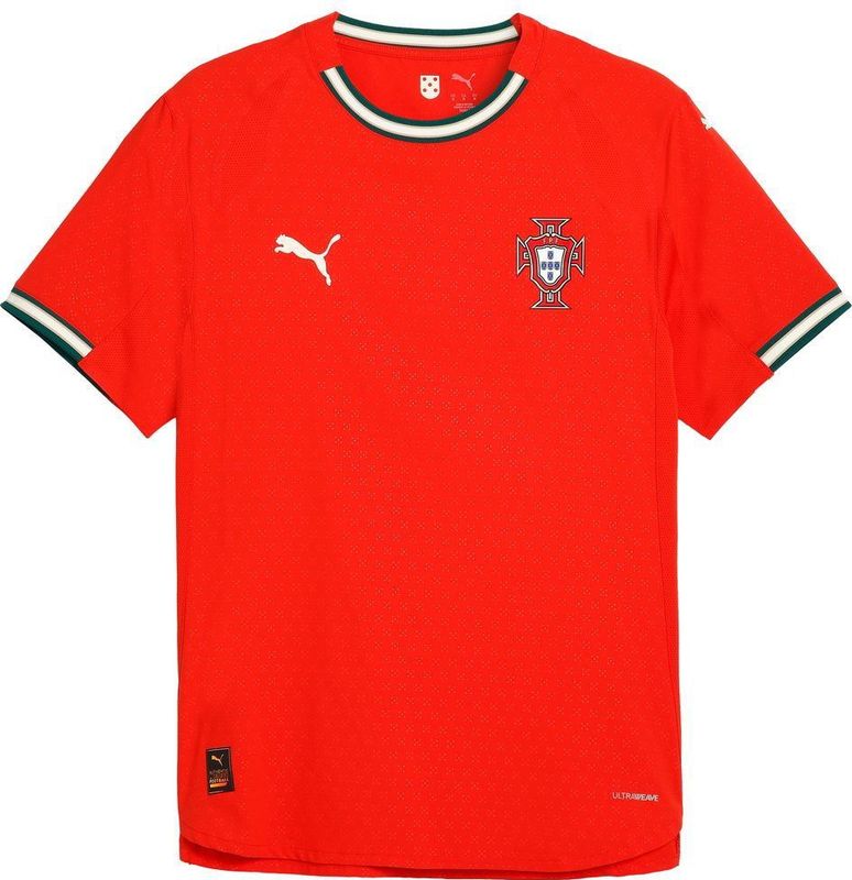 PUMA - Portugal Thuisshirt Authentic - Sportshirt - Rood - 100% Gerecycled Polyester