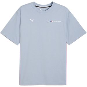 PUMA - BMW M Motorsport Essentials+ - T-shirt - Blauw/Grijs - Relaxte Pasvorm, 20% Gerecycled Katoen