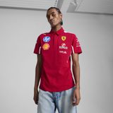 PUMA - Scuderia Ferrari Polo - Donkerrood - Katoen - 3-knoops Sluiting