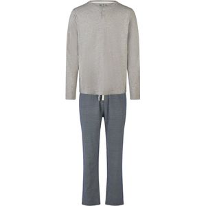 Phil & Co - Heren Pyjama Set - Grijs/Blauw - Katoen - Lange Broek met Steekzakken