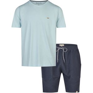 Phil & Co - Shortama - Katoen - Blauw - Korte Mouwen