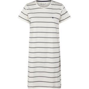 By Louise Dames Nachthemd Korte Mouw - Off-White - Gestreept