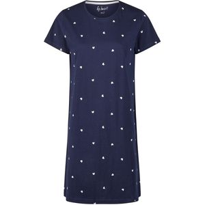 By Louise - Dames Nachthemd - Korte Mouw - Wit - Gestreept