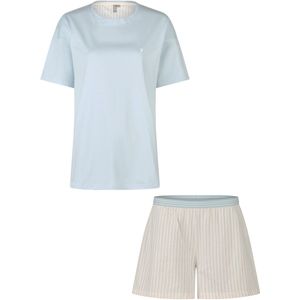 By Louise - Korte Pyjama Set - Lichtblauw/Off-White - Dames - Shortama