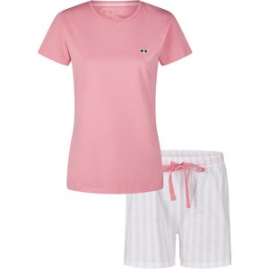 By Louise - Korte Pyjama Set - Donker Roze - Dames - Shortama