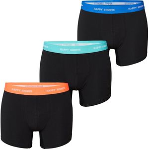 Happy Shorts - Boxershorts - Zwart/Bordeaux Rood - 3-Pack