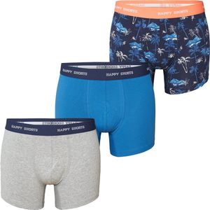 Happy Shorts - Boxershorts - Blauw - Donkerblauw - Grijs - Katoen