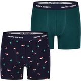 Happy Shorts - Boxershorts - Multicolor - 2-Pack - 95% Katoen, 5% Elastaan