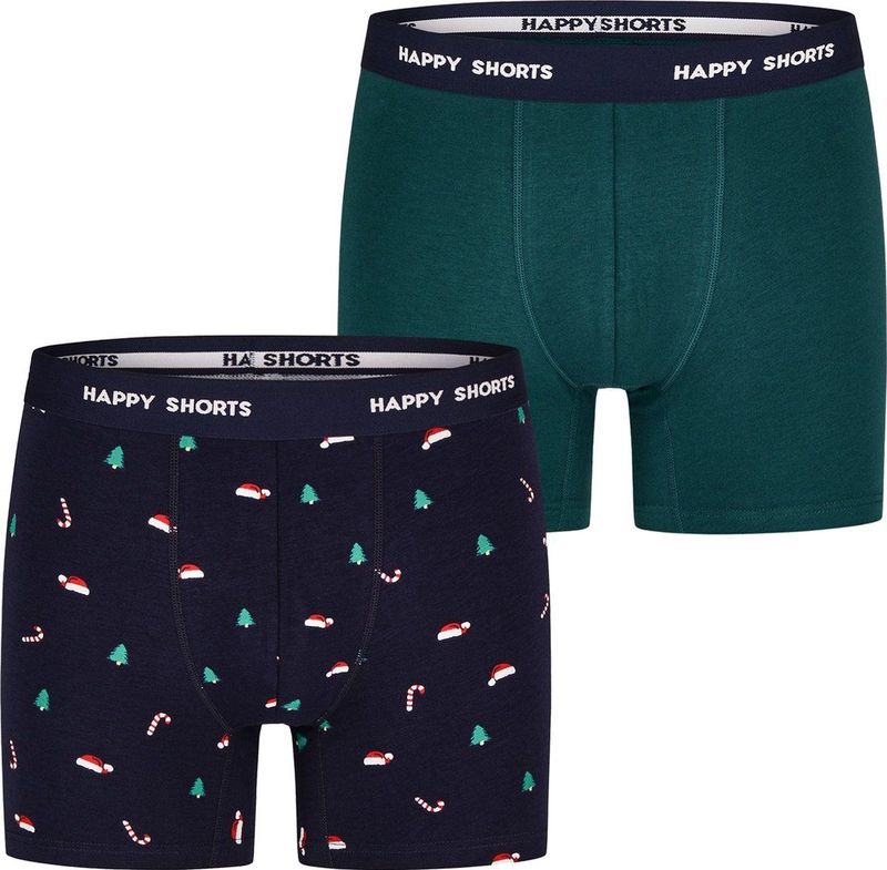 Happy Shorts - Boxershorts - Multicolor - 2-Pack - 95% Katoen, 5% Elastaan