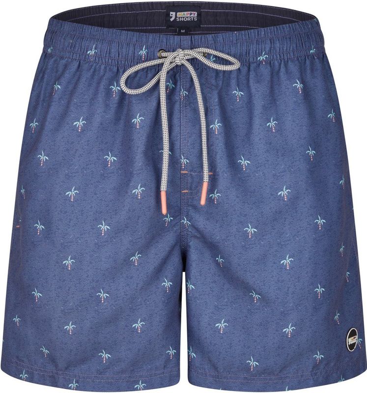 Happy Shorts - Heren Zwemshort - Donkerblauw - 100% Polyester, Sneldrogend, Binnenbroekje