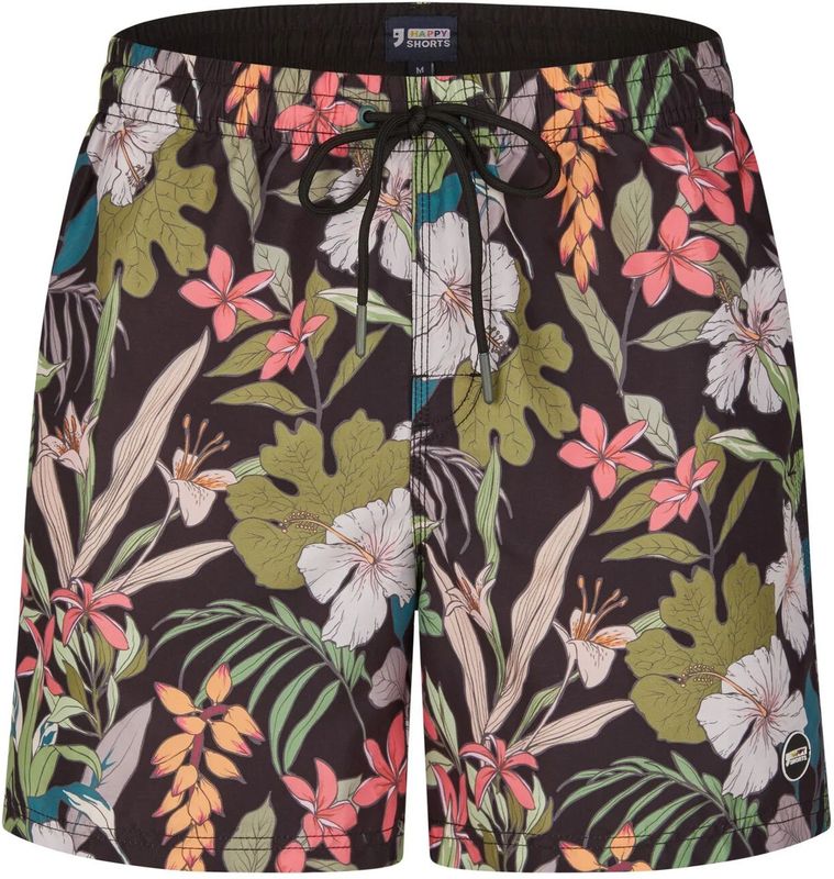 Happy Shorts - Gebloemde Jungle Print - Zwemshort - Multicolor - 100% Polyester, Sneldrogend