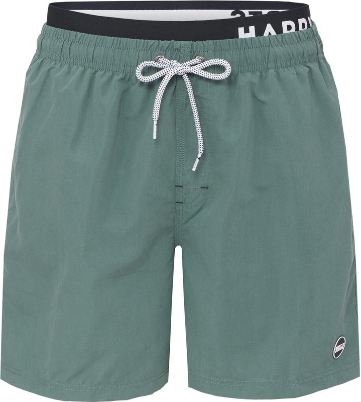 Happy Shorts - Zwemshort - Effen Kaki - Dubbele Waistband