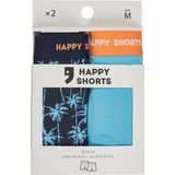 Happy Shorts - Boxershorts - Blauw - Katoen - 2-Pack