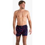 Happy Shorts - Wijde Boxershort - Blauw - 100% Katoen - Hartjesprint