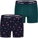 Happy Shorts - Kinder Boxershorts - Kerst Print - 2-Pack