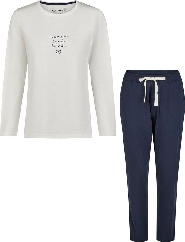 By Louise Essential dames pyjama set lang katoen off-white