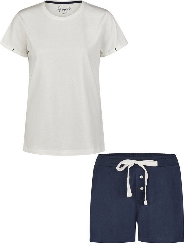 By Louise - Essential - Korte Pyjama Set - Off-white - Korte Mouwen