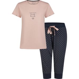 By Louise - Essential - Dames Capri Pyjama - Roze - Driekwart AOP