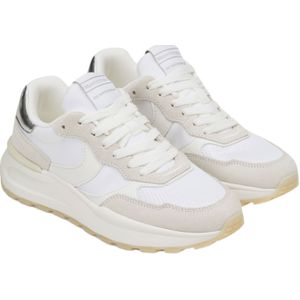 Marc O'Polo Sneakers - Wit - Lichtbeige - Synthetisch Materiaal - Leer - EVA