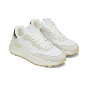 Marc O'Polo Sneakers - Wit - Lichtbeige - Synthetisch Materiaal - Leer - EVA
