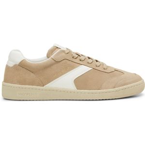 Low Top Sneaker aus edlem Velours-Rindsleder mit Glattleder-Details