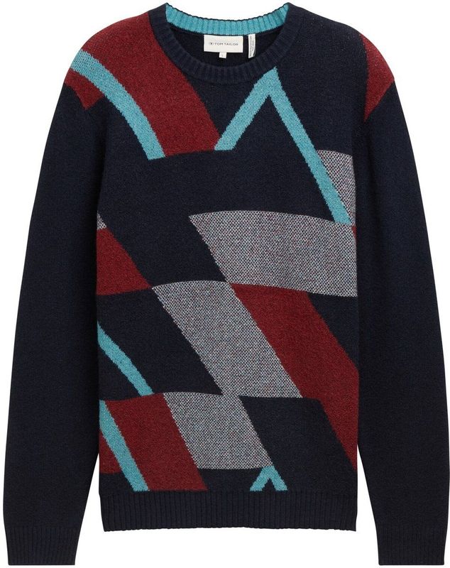 TOM TAILOR Trui  navy / lichtblauw / roestrood / wit