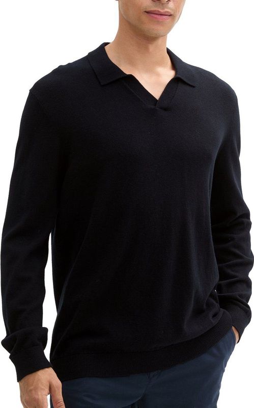 Tom Tailor - Polo - Heren - Zwart - Katoen - 1043269