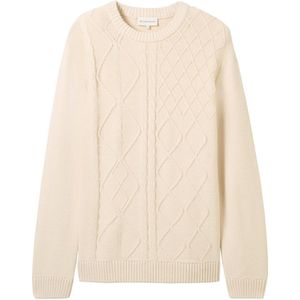 Gebreide Trui - Ronde Hals - Katoen - Kabelpatroon - Zacht