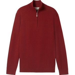 Tom Tailor - Half zip trui - Heren - rood - Katoen - 1043268