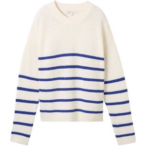 TOM TAILOR DENIM - Trui - Blauw - Gestreept - Losse Pasvorm - Lange Mouw