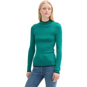 TOM TAILOR DENIM - Trui - Turquoise - Slanke Pasvorm - Lange Mouw