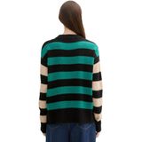 Tom Tailor - Veelkleurig - Dames Trui - Ronde Hals - Gebreid