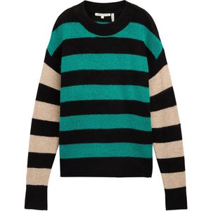 Tom Tailor - Veelkleurig - Dames Trui - Ronde Hals - Gebreid
