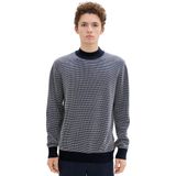TOM TAILOR DENIM - Trui - Navy/Wit - Knitwear - Lange Mouw