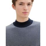 TOM TAILOR DENIM - Trui - Navy/Wit - Knitwear - Lange Mouw