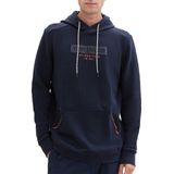 Tom Tailor - Hoodie - Heren - Blauw - Katoen - 1043391