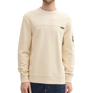 Tom Tailor - Sweater - Heren - Beige - Katoen - 1043393